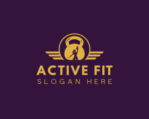 Fitness Trainer Kettlebell logo design