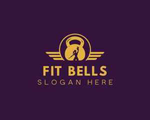 Fitness Trainer Kettlebell logo design