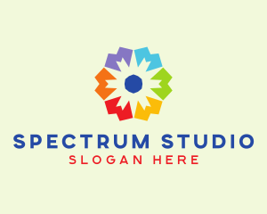 Geometric Colorful Flower  logo