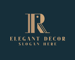 Upscale Hotel Art Deco Letter R Logo