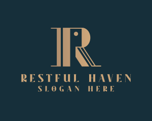 Upscale Hotel Art Deco Letter R logo design