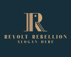 Upscale Hotel Art Deco Letter R logo design