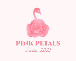 Floral Flamingo Rose  logo design