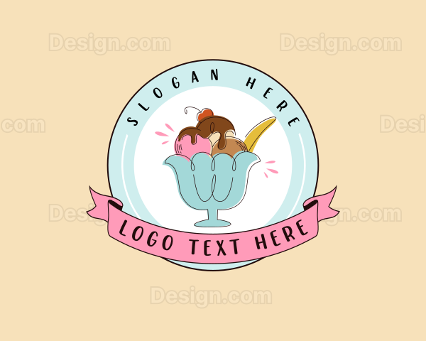 Ice Cream Gelato Dessert Logo