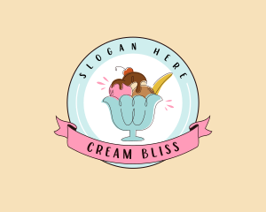 Ice Cream Gelato Dessert logo design