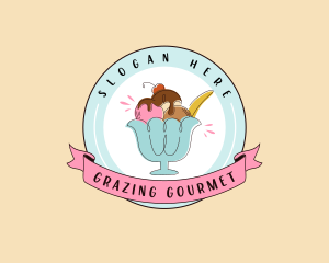 Ice Cream Gelato Dessert logo design