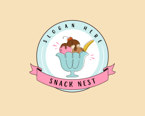 Ice Cream Gelato Dessert logo design