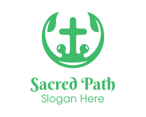 Religion Leaf Cross logo