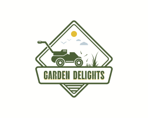 Lawn Mower Gardening logo design