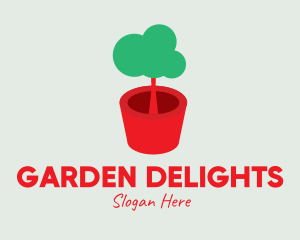 Cute Potted Plant  logo design