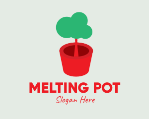 Cute Potted Plant  logo design