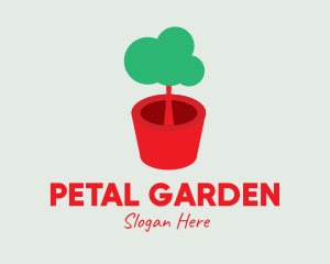 Cute Potted Plant  logo design