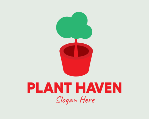 Cute Potted Plant  logo design