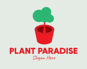 Cute Potted Plant  logo design