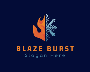 Fire Flame Snow Ice logo design