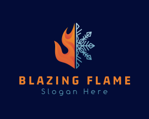 Fire Flame Snow Ice logo design