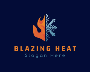 Fire Flame Snow Ice logo design