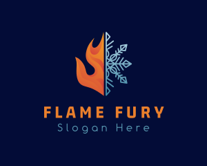 Fire Flame Snow Ice logo design