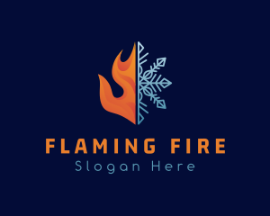 Fire Flame Snow Ice logo design