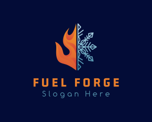 Fire Flame Snow Ice logo design