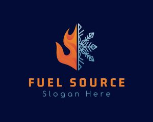 Fire Flame Snow Ice logo design