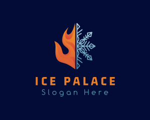 Fire Flame Snow Ice logo design