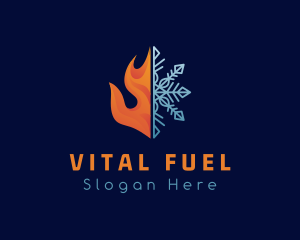 Fire Flame Snow Ice logo design