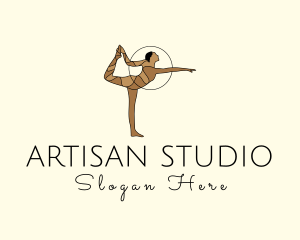 Female Gymnast Yoga Dancer logo design