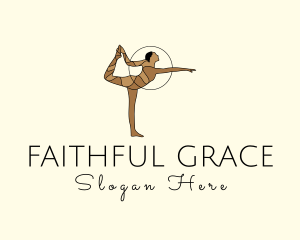 Female Gymnast Yoga Dancer logo design