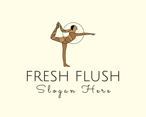 Female Gymnast Yoga Dancer logo design