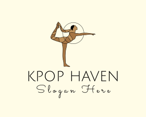 Female Gymnast Yoga Dancer logo design