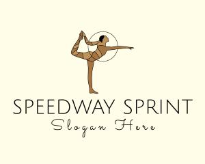 Female Gymnast Yoga Dancer logo design