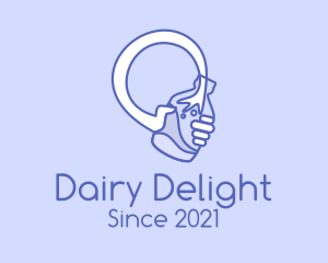 Milk Bottle Hand logo design