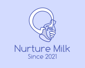 Milk Bottle Hand logo design