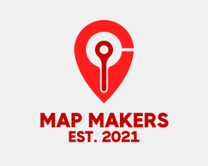 Red Pin Locator  logo design