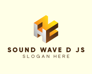 Modern 3D Block Technology logo design