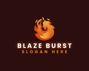 Flaming Grill Chicken logo design