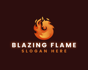 Flaming Grill Chicken logo design