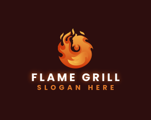 Flaming Grill Chicken logo design