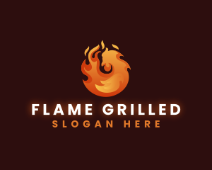 Flaming Grill Chicken logo design