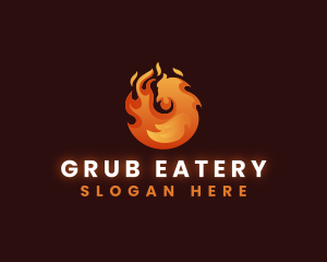 Flaming Grill Chicken logo design