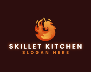 Flaming Grill Chicken logo design