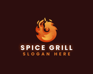 Flaming Grill Chicken logo design