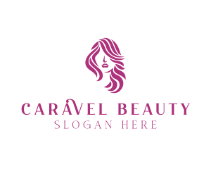 Pink Beautiful Lady Hair logo design