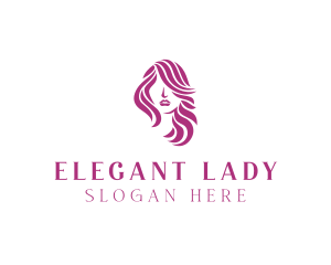 Pink Beautiful Lady Hair logo design