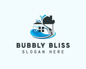 Pressure Washing House Cleaner logo design