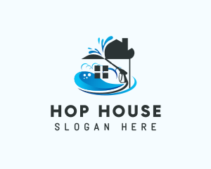 Pressure Washing House Cleaner logo design