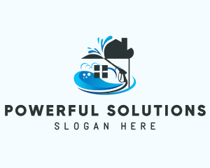 Pressure Washing House Cleaner logo design