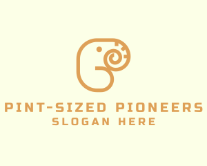 Safari Elephant Letter P logo design