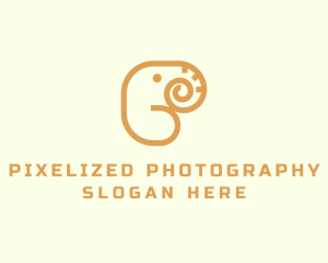 Safari Elephant Letter P logo design